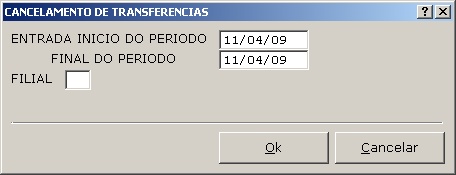 Cancelamento de Transferência
