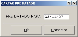 Sistemas Financeiro - Cartão pre datado