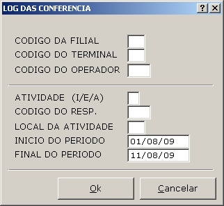 Sistemas Financeiro - Log das conferências