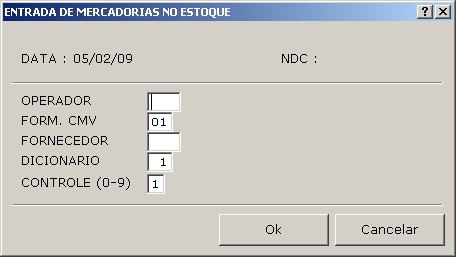 Entrada de Mercadorias no Estoque