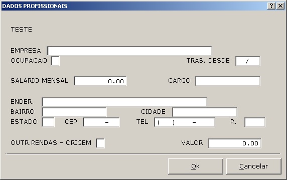 Dados profissionais