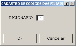 Cadastros Gerais - Cadastro de codigos das filiais