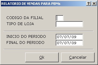 Sistemas Financeiro - Relatório de vendas para pbms